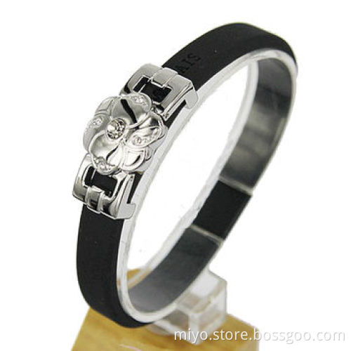 Silicone Metal Bracelet with Buckle, Logo Can be Multicolor Embossed, Debossed and Printing